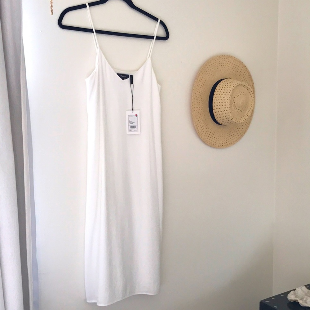 Theory white floral stretch dress size 4
